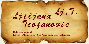 Ljiljana Teofanović vizit kartica